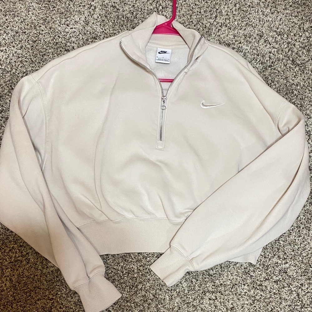 Nike Women's Off-White Cropped Sweater